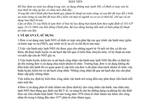 Thông tư 13-LĐ/TT hướng dẫn biện pháp kỹ thuật an toàn máy lạnh NH3 cố định máy nén