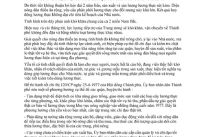 Chỉ thị 33/CT-UB đẩy mạnh sản xuất, tiết kiệm tận dụng mọi khả năng lương thực tại chỗ giải quyết nông dân thiếu ăn