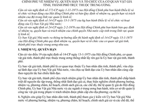 Thông tư 398-VGNN/TCCB nhiệm vụ quyền hạn tổ chức cơ quan vật giá tỉnh thành phố thuộc trung ương