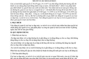 Thông tư 04-TT/BNV hướng dẫn quy định đăng ký quản lý xe đạp máy mô-tô xích lô máy