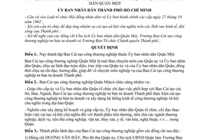 Quyết định 497/QĐ-UB  thành lập Ban Cải tạo công thương nghiệp thuộc UBND Quận 1