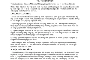 Thông tư liên bộ 28-TT/LB chế độ chữa bệnh nhân dân ốm đau điều trị nội trú bệnh viện