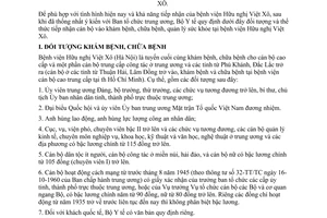 Thông tư 31-BYT/TT quy định khám chữa bệnh tại bệnh viện Hữu nghị Việt – Xô