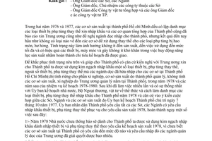 Chỉ thị 58/CT-UB lập danh mục thiết bị phụ tùng thay thế nhập khẩu 1978