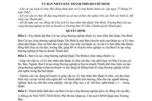 Quyết định 603/QĐ-UB thành lập Ban Cải tạo công thương nghiệp Ủy ban nhân dân Quận Tân Bình