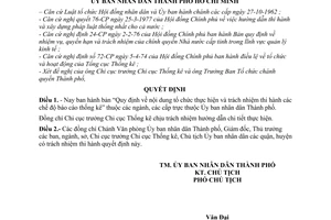 Quyết định 655/QĐ-UB  chế độ báo cáo thống kê