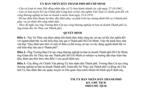 Quyết định 1515/QĐ-UB  quy định tạm thời cải tạo xã hội chủ nghĩa ngành đánh bắt chế biến thủy hải sản