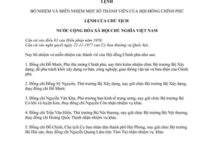 Lệnh bổ nhiệm và miễn nhiệm thành viên của Hội đồng Chính phủ 79-LCT
