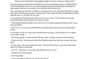 Chỉ thị 78/CT-UB đẩy mạnh khôi phục sản xuất thu hồi vật tư thiết bị sản xuất CN XDCB GTVT VH TT phân tán không hợp lý cơ quan nhà nước