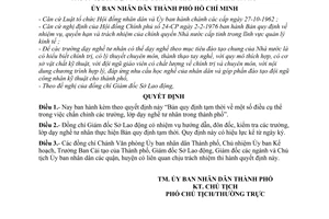 Quyết định 741/QĐ-UB tổ chức hoạt động các trường, lớp dạy nghề của tư nhân trong thành phố