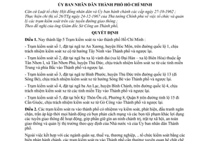 Quyết định 742/QĐ-UB lập 5 Trạm kiểm soát ra vào thành phố Hồ Chí Minh