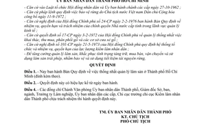 Quyết định 1789/QĐ-UB  thống nhất quản lý lâm sản ở thành phố Hồ Chí Minh