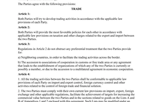 Agreement on trade economic and technical cooperation between Vietnam and Thailand