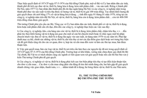 Thông tư 151-TTg huy động vật tư thiết bị, hàng hóa ứ đọng, kém phẩm chất vào sản xuất, lưu thông