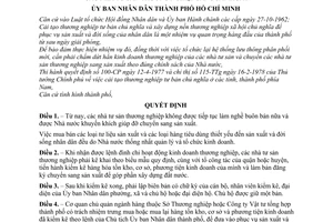 Quyết định 341/QĐ-UB xóa bỏ kinh doanh thương nghiệp các nhà tư sản,  thương nghiệp sang sản xuất