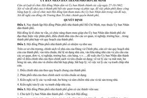 Quyết định 51/QĐ-UB thành lập Hội đồng Phân phối nhà thành phố Hồ Chí Minh