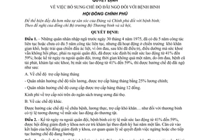 Quyết định 78-CP  bổ sung chế độ đãi ngộ bệnh binh