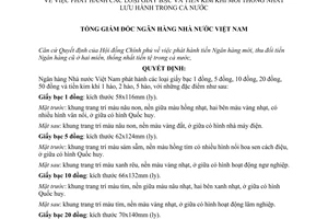 Quyết định phát hành giấy bạc  tiền kim khí mới thống nhất lưu hành cả nước