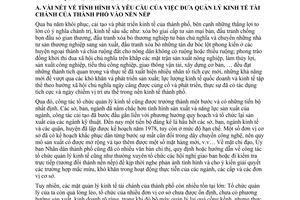 Chỉ thị 18/CT-UB công tác cấp bách làm ngay năm 1978 quản lý kinh tế tài chánh thành phố vào nền nếp