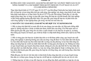 Thông tư 20-TT/LB hướng dẫn giao đất, giao rừng hợp tác xã phát triển sản xuất nông lâm nghiệp quyết định 272-CP