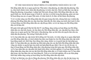 Chỉ thị 280-TTg bảo đảm hoạt động Hội đồng nhân dân các cấp