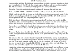 Thông tư 291-TTg dành từ 10 đến 15% ruộng đất sản xuất thức ăn, phát triển chăn nuôi gia súc