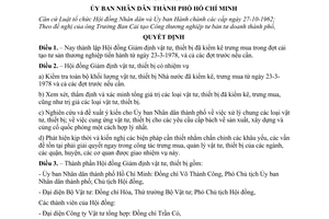 Quyết định 92/QĐ-UB thành lập Hội đồng Giám định vật tư, thiết bị đã kiểm kê trưng mua