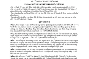 Quyết định 872/QĐ-UB tập trung xe hiệu ZIN 130, ZIN 157 GMC 2-3 cầu phục vụ công tác bảo vệ biên giới