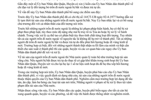 Công văn 862/UB quy định thêm về chỉ đạo xử lý các đối tượng bỏ trốn đi nước ngoài bị bắt và được trả tự do
