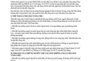 Thông tư 201-BXD/TT quản lý nhà đất vắng chủ tỉnh phía Nam