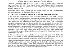 Chỉ thị 343-TTg xây dựng kế hoạch Nhà nước năm 1979