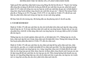 Thông tư 03-NN/CV/CN hướng dẫn sử dụng 10% - 15% đất cho chăn nuôi