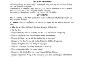 Quyết định 179-CP thành lập Ủy ban năm Quốc tế thiếu nhi Việt Nam