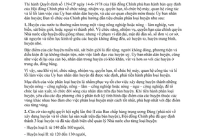 Thông tư 167-TCCP hướng dẫn tiêu chuẩn phân loại huyện