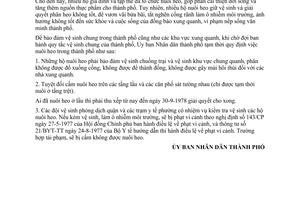 Thông báo 135/TB-UB nuôi heo trong thành phố