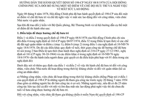 Thông tư 18-TBXH hướng dẫn chế độ hưu trí nghỉ việc vì mất sức lao đông sửa đổi Quyết định 198-CP