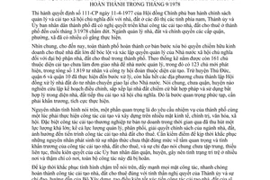 Chỉ thị 48/CT-UB tiếp tục đẩy mạnh công tác cải tạo nhà, đất cho thuê nhanh chóng hoàn thành tháng 9/1978