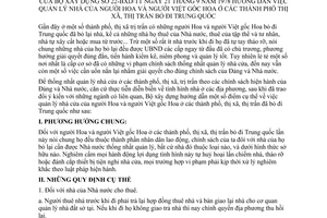 Thông tư 22-BXD/TT quản lý nhà người Hoa người Việt gốc Hoa thành phố, thị xã, thị trấn bỏ đi Trung Quốc