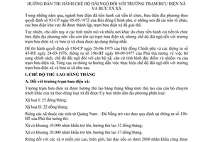 Thông tư 07-LĐTL hướng dẫn chế độ đãi trưởng trạm bưu điện bưu tá xã