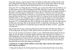 Chỉ thị 54/CT-UB chống lãng phí, thực hành tiết kiệm lao động, vật tư tài sản, tiền vốn