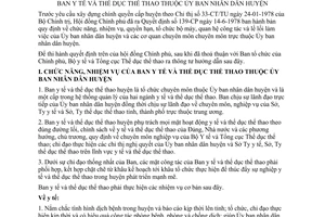 Thông tư liên bộ 745-BYT/TDTT nhiệm vụ quyền hạn tổ chức lề lối làm việc Ban y tế và thể dục thể thao thuộc Ủy ban nhân dân huyện