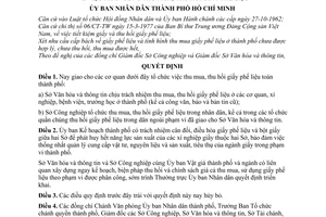 Quyết định 3732/QĐ-UB phân công thu mua, thu hồi giấy phế liệu