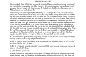 Thông báo 187/TB-UB quy định tạm thời chế độ thu thuế lợi tức các cơ sở kinh tế tập thể sản xuất tiểu thủ công nghiệp, sửa chữa, vận tải