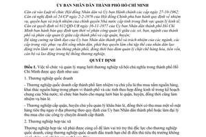 Quyết định 232/QĐ-UB tổ chức quản lý mạng lưới thương nghiệp xã hội chủ nghĩa