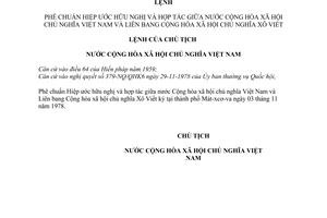 Lệnh phê chuẩn Hiệp ước hữu nghị và hợp tác giữa nước Cộng hòa xã hội chủ nghĩa Việt Nam và Liên bang Cộng hòa xã hội chủ nghĩa Xô Viết 114-LCT