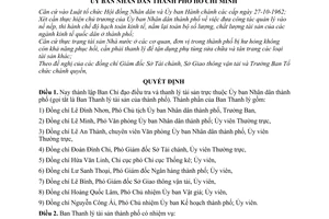 Quyết định 236/QĐ-UB thành lập Ban Chỉ đạo thanh lý tài sản của thành phố