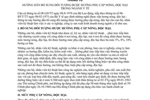 Thông tư 33-BYT/TT bổ sung đối tượng hưởng phụ cấp nóng, độc hại ngành Y tế