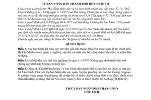 Quyết định 4142/QĐ-UB  giá biểu tạm thời thu tiền nhà thuộc diện Nhà nước quản lý tại thành phố Hồ Chí Minh