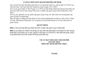 Quyết định 51/QĐ-UB  Bản quy định tạm thời phân cấp quản lý giá ở thành phố