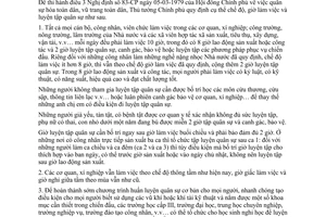 Chỉ thị 84-TTg chế độ làm việc luyện tập quân sự tình hình mới